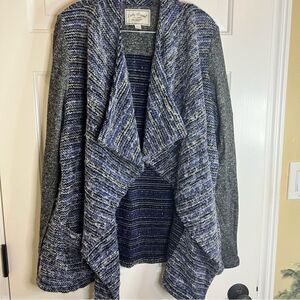 Lucky Brand XL Heavy Sweater Wool Blend Open Blazer Coat Raglan Sleeves Bohemian